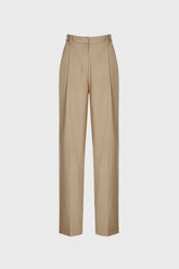 Pantalones de traje de talle alto - Marrón